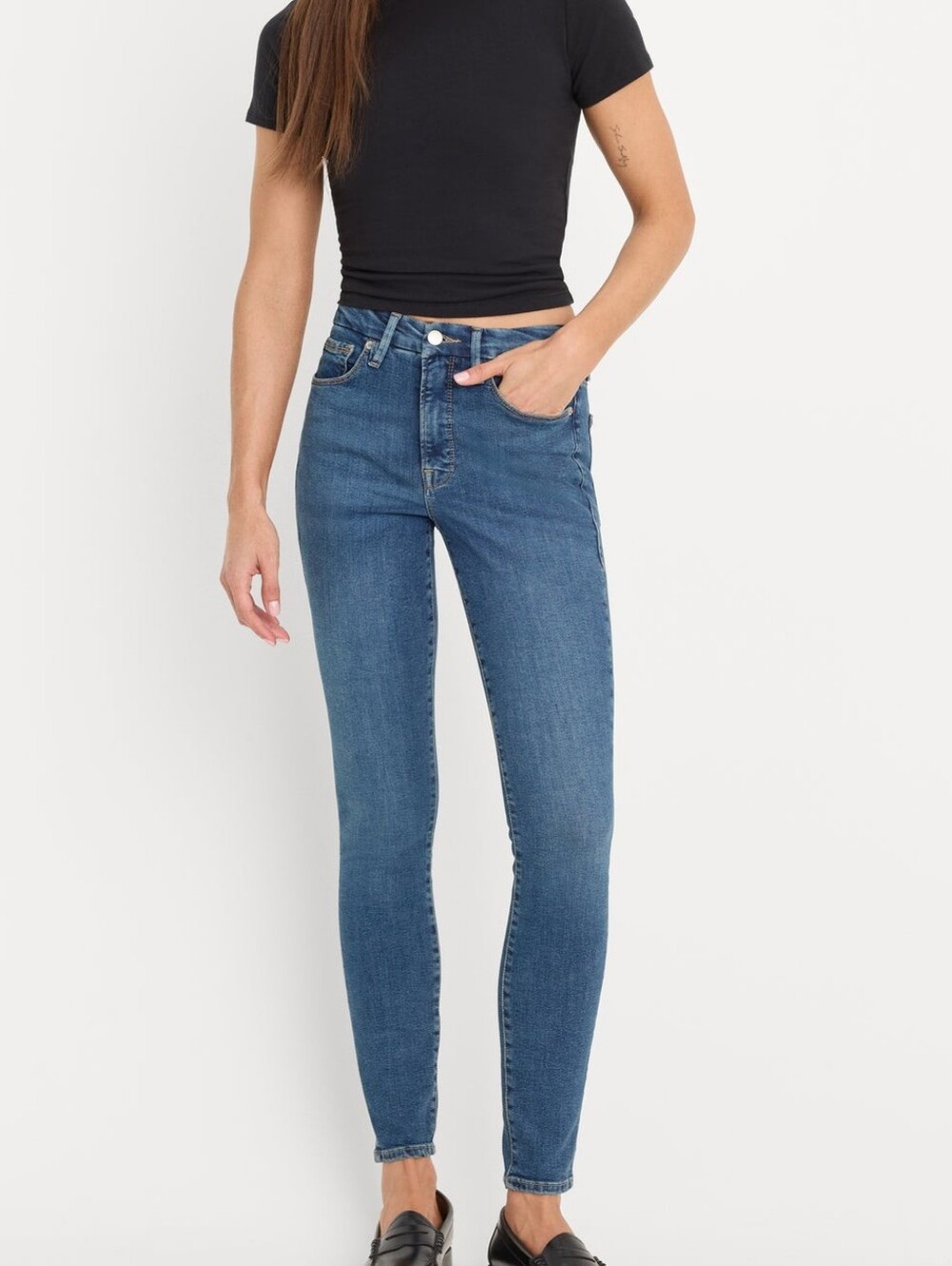Good American Good Legs Skinny Jeans Blue004